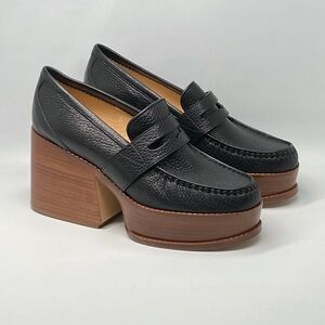 Gabriela Hearst Augusta 90MM Leather Loafer Pumps size 38.5
